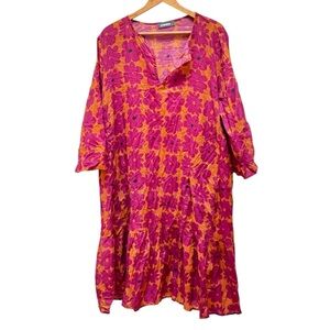 Alembika Two Flower Orange/Fuschia Dress